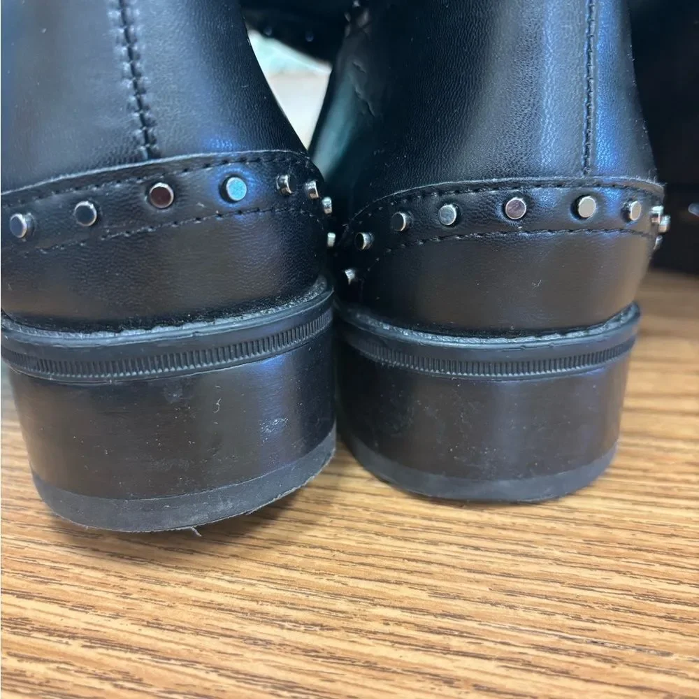Sam Edelman Black Leather Knee-High Boots w studded accents, gorgeous 🤩